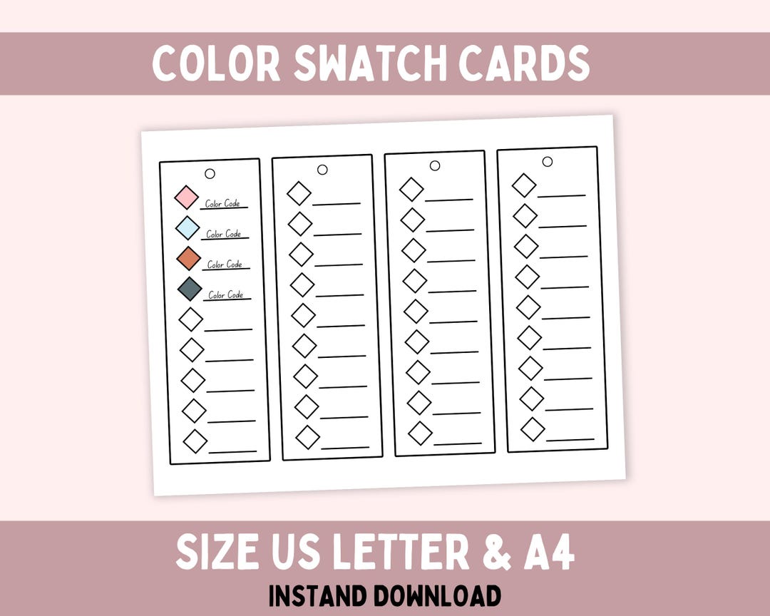 Color Swatch Charts, Color Test Chart, Blank Color Chart, Adult ...