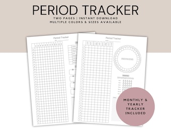 Period Tracker Printable, Period Planner, Period Journal, Period Chart, Symptom Tracker, Ovulation Tracker, Fertility Planner, A4, A5 Letter
