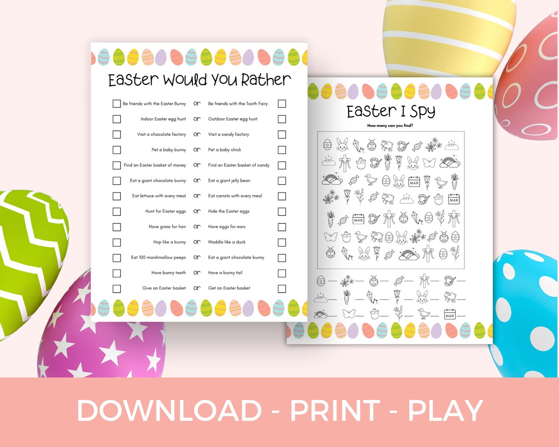 Easter Game Bundle, Easter Activity Pack, Printable Easter Games for ...