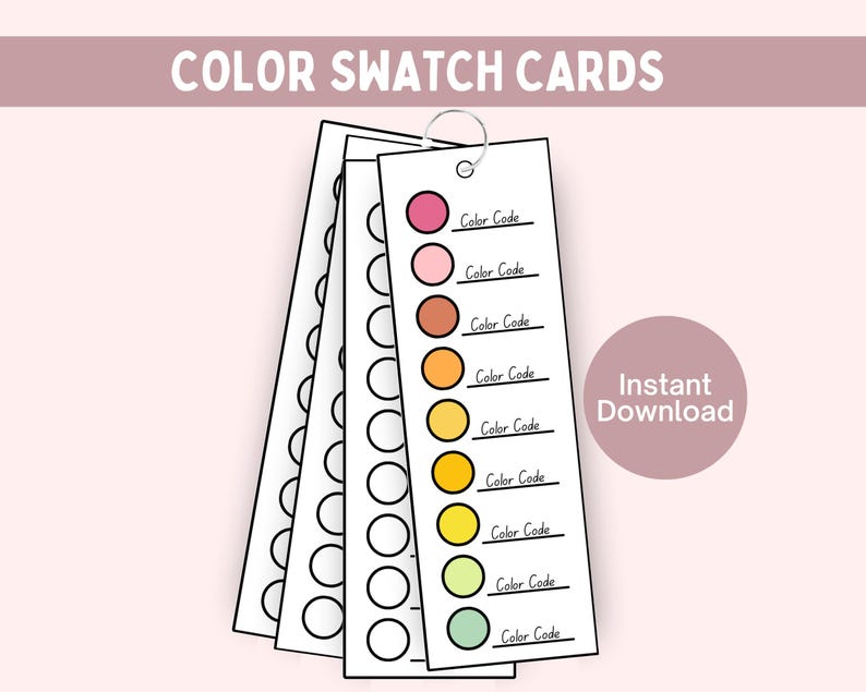 Blank Color Swatch Cards, Color Test Chart, Adult Coloring, Marker Test ...