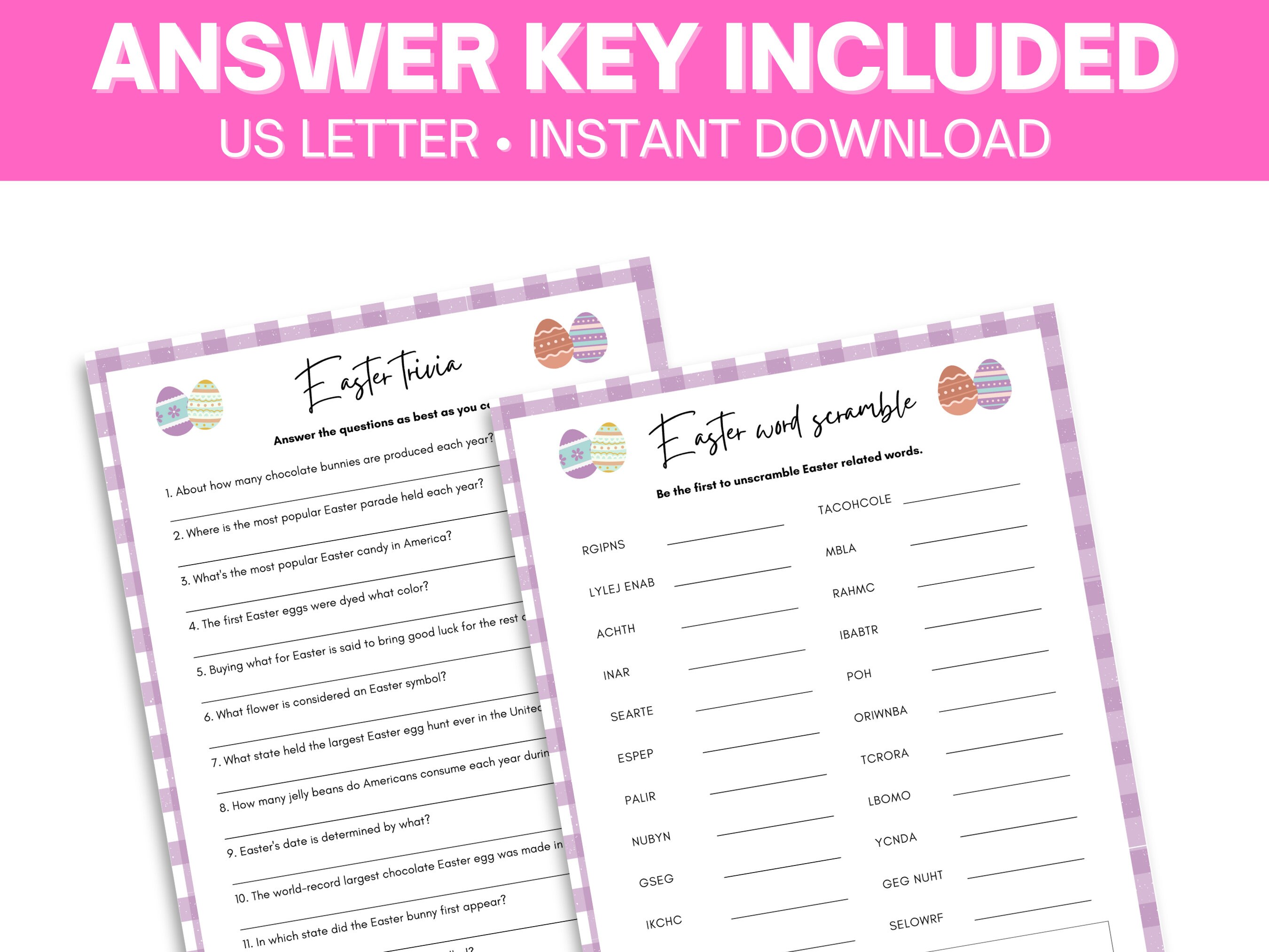 Easter Game Bundle, Easter Activity Pack, Printable Easter Games for ...