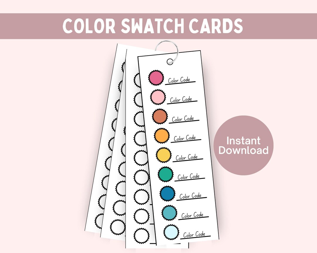 Color Swatch Charts, Color Test Chart, Blank Color Chart, Adult ...