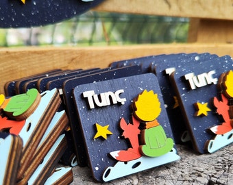 Recuerdos para baby shower del Principito para fiesta de cumpleaños, regalo para invitados, imán personalizado hecho a mano para el primer cumpleaños