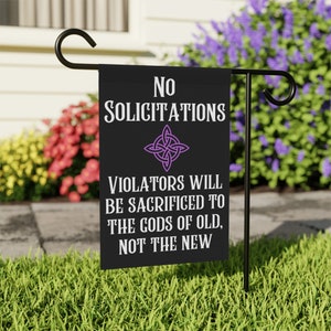 Witch Garden Sign: No Soliciting, Witches Knot Decor (12&#39;&#39; × 18&#39;&#39;)