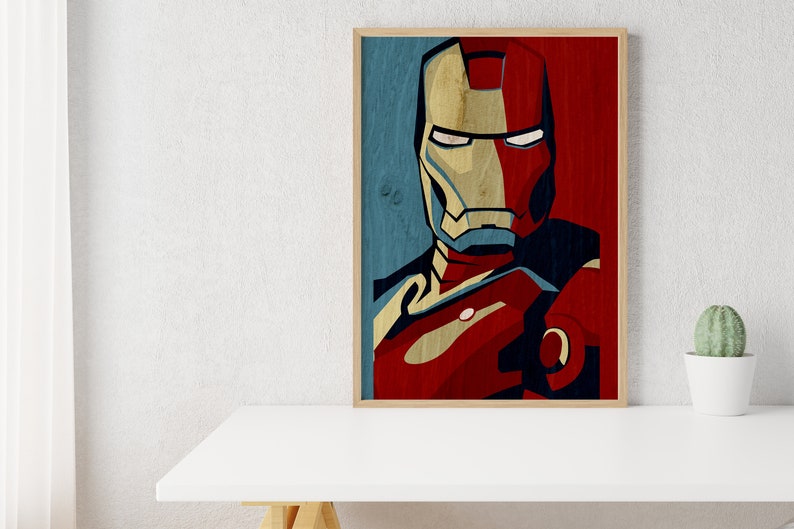 Marvelous Home Makeover Uvprinted Iron Man Wood Art Decor Etsy