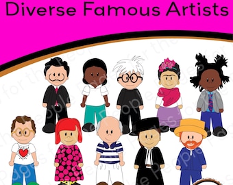 Diverse Famous Artists Clip Art Collection