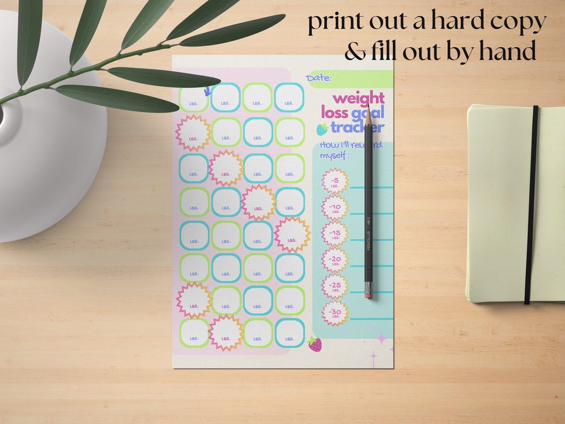 Weight Loss Tracker Printable Chart, Weight Loss Challenge, Weight Loss ...