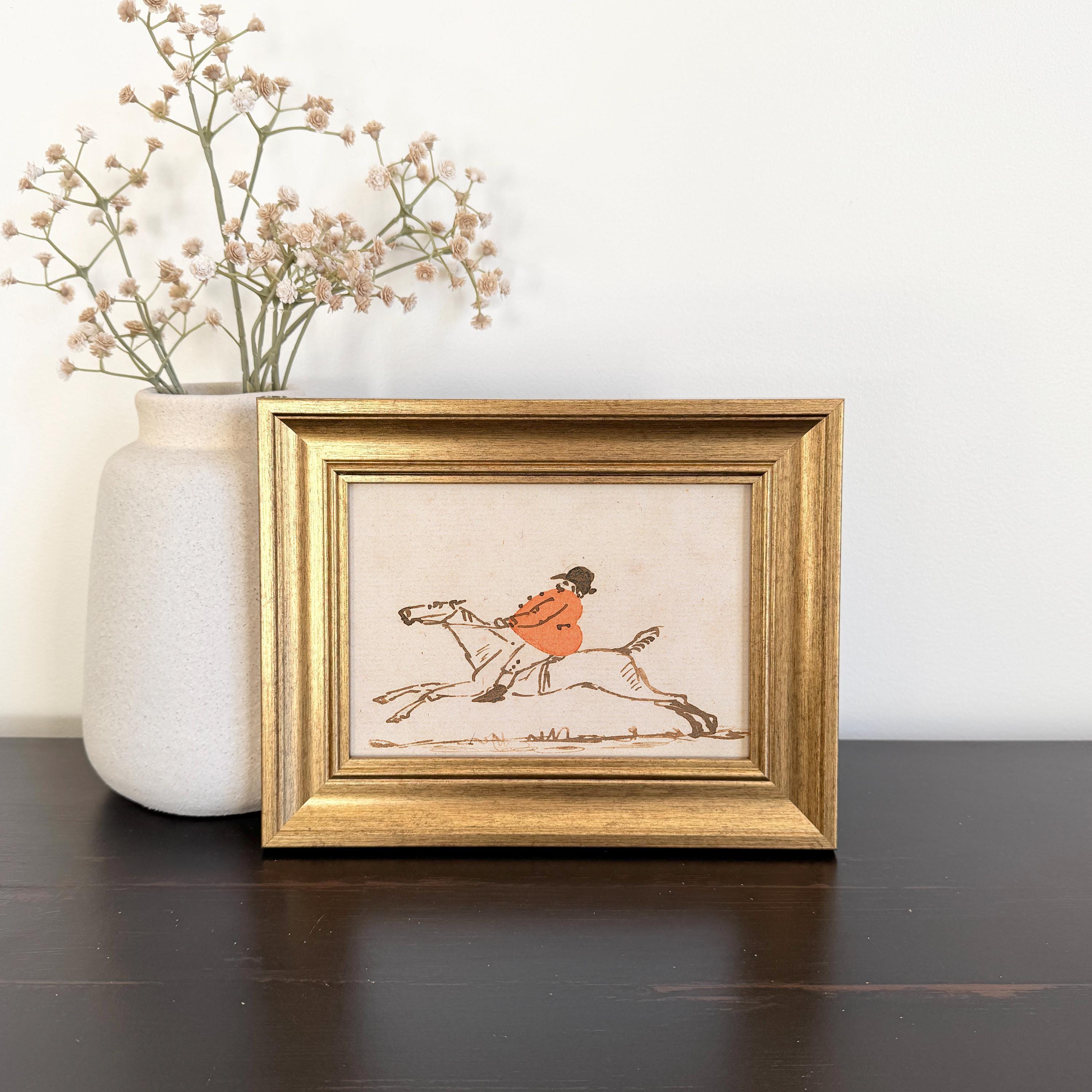 Horse Artwork Gold Frame - Etsy