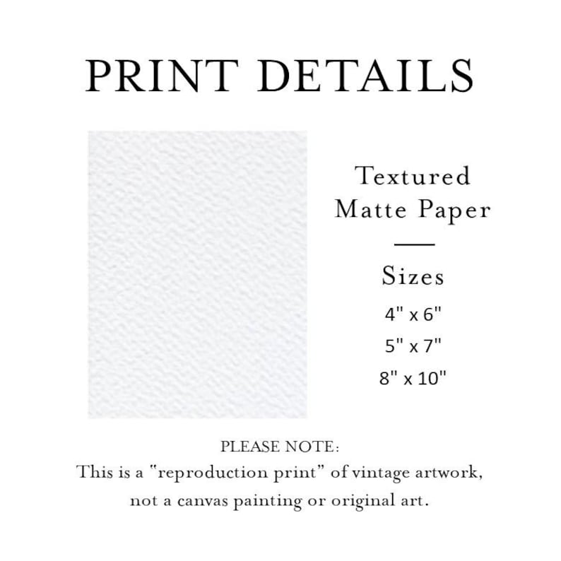 The image is a "reproduction print" of vintage artwork, not a canvas painting or original art.