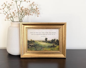 This Is The Day The Lord Has Made Psalm 118:24 Framed Scripture Small Framed Bible Verse Gifts Christian Wall Art Small Framed Landscape Art