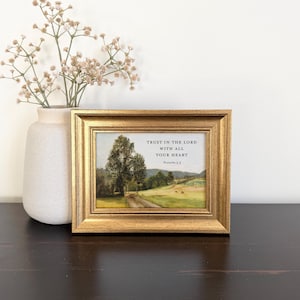 Framed Scripture Wall Art Framed Bible Verse Wall Art Proverbs 3:5 Trust In The Lord With All Your Heart Wall Art Framed Christian Art Gift