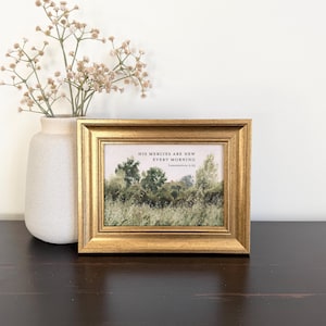 His Mercies Are New Every Morning Lamentations 3:23 Framed Scripture Small Framed Bible Verse Gift Christian Wall Art Small Framed Landscape