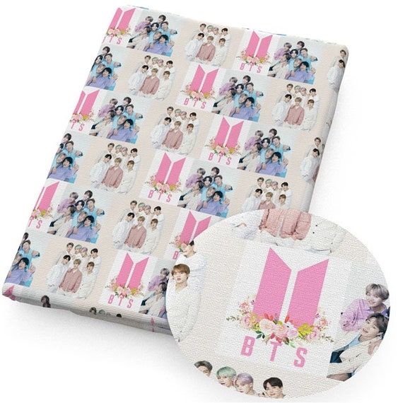 BTS Fabric 100 Cotton Fabric by the Yard Bt21 Fabric Kpop Etsy