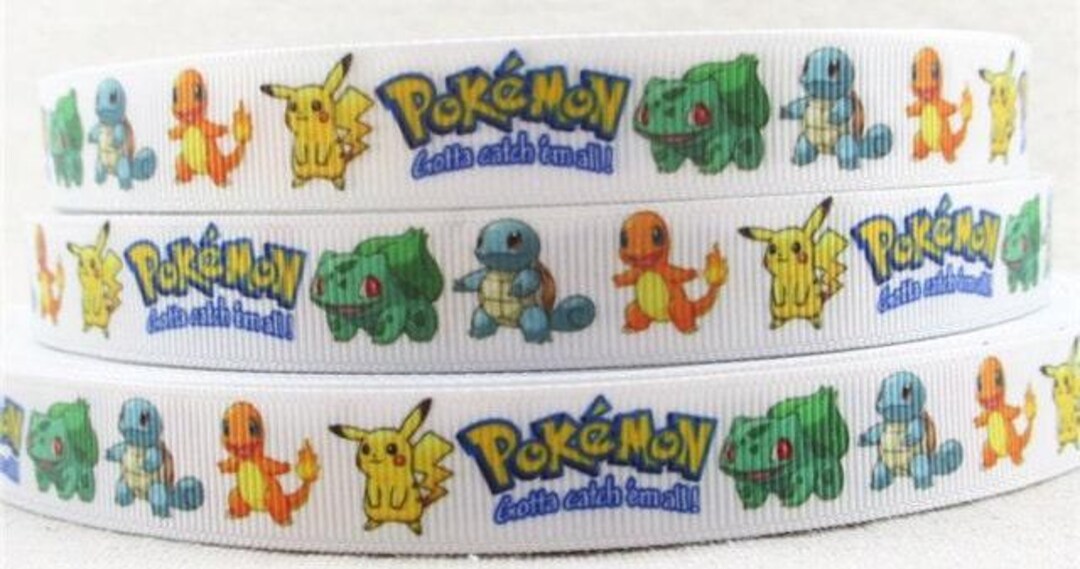 Poke Rouge Ribbons Pokemon Collage Ribbon 5/8