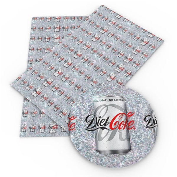 Diet Coca Cola Fabric 100% Cotton Fabric by the Yard Diet Coke Fabric Classic Coke Bottle Signage Inspired