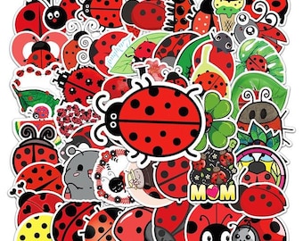 Lady Bug Stickers Pack | Water Resistant | Decoration | Scrapbooking | Journaling | Cute Fun Stickers