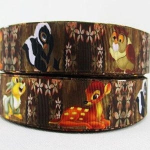 Disney Bambi Ribbon 1" High Quality Grosgrain Ribbon By The Yard Disney Characters Thumper Flower Ribbon | Hair Bow Ribbon, Lanyard, wreaths