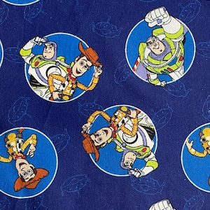 18x10&quot; Disney Toy Story Fabric 100% Cotton Fabric Remnant Buzz Lightyear Fabric Woody Fabric