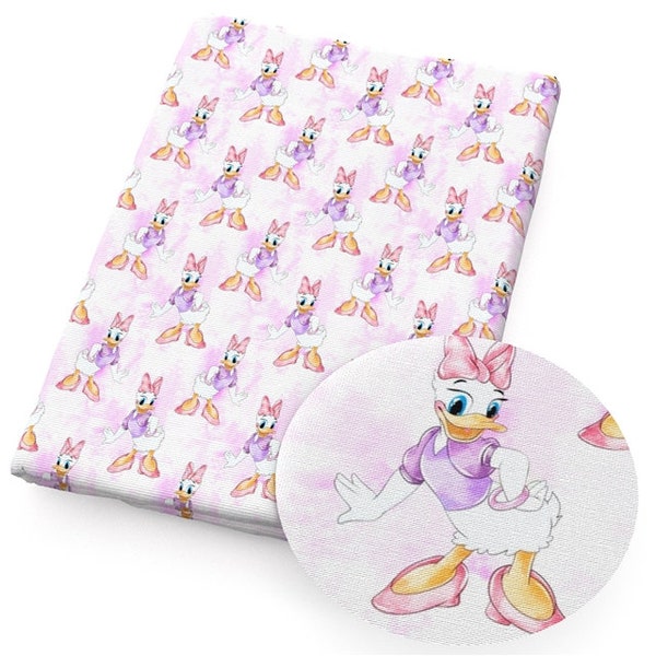 Disney Daisy Duck Fabric 100% Cotton Fabric by the Yard Donald Duck Girlfriend Daisy Fabric