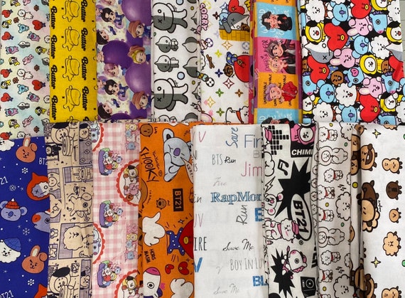 BTS BT21 Stoff Bundle 100 Baumwolle Mystery Grab Bag KEINE Duplikate 10 zufallige Scrap Pieces Bundle Etsy