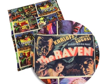 Vintage Horror Movie Poster Fabric 100% Cotton Fabric by the Yard Old Hollywood