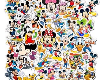 Disney Mickey Mouse and Friends Sticker Pack | Water Resistant | Scrapbooking Journaling Hydro Flask | Goofy Pluto Daisy Donald Duck Minnie