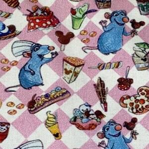 18&quot; x 10&quot; Disney Ratatouille Fabric 100 % Cotton Fabric Remnant Disney Remy Rat Character Mouse