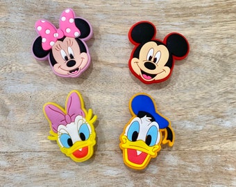 Disney Shoe Charms Mickey Mouse Minnie Mouse Rubber Accessory Buckles Disneyland Donald Duck Daisy Duck