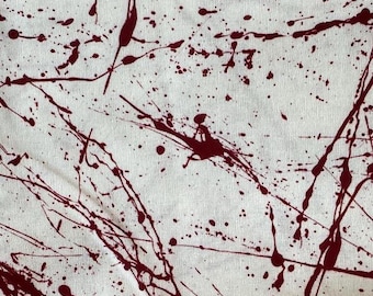 Blood Splatter Halloween Fabric 100% Cotton Fabric by the Yard Bloody Fabric