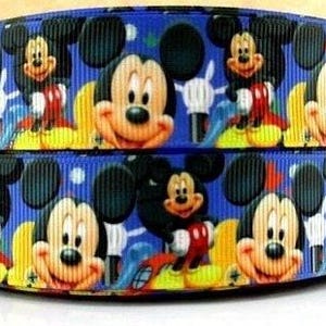Disney Mickey Mouse Ribbon 1&quot; High Quality Grosgrain Ribbon By The Yard | Mickey Mouse Club House Ribbon