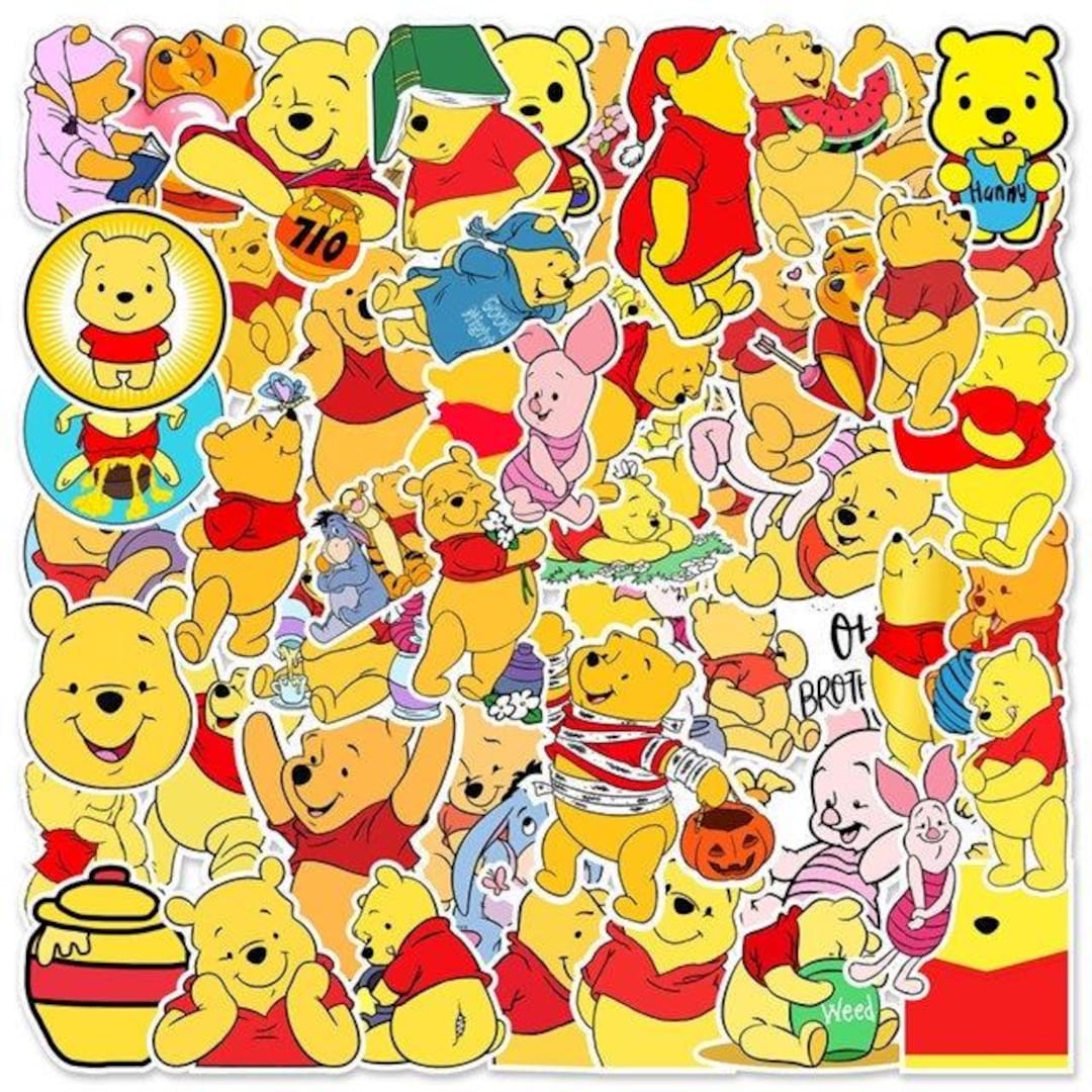Pooh Sticker Design Winnie the Pooh Stickers Pack | High Quality Water Resistant Stickers ...