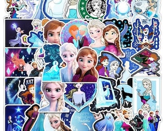 Disney Frozen Stickers Pack | Princess Elsa Anna Sven Water Resistant | Laptop Stickers Water Bottle Decoration | Scrapbooking | Journaling