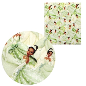 Disney Tiana Fabric 100% Cotton Fabric Fat Quarter Tumbler Cut Disney Collage Princess and the Frog New Orleans