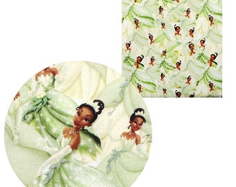 Disney Tiana Fabric 100% Cotton Fabric Fat Quarter Tumbler Cut Disney Collage Princess and the Frog New Orleans