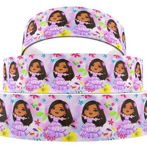 Disney Isabela Ribbon 1&quot; and 1.5&quot; High Quality Grosgrain Ribbon By The Yard Movie Film Inspired Characters Encanto Ribbon