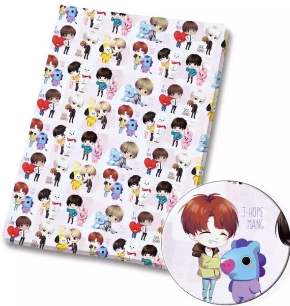 BTS Fabric 100 Cotton Fabric by the Yard Bt21 Fabric Kpop Etsy