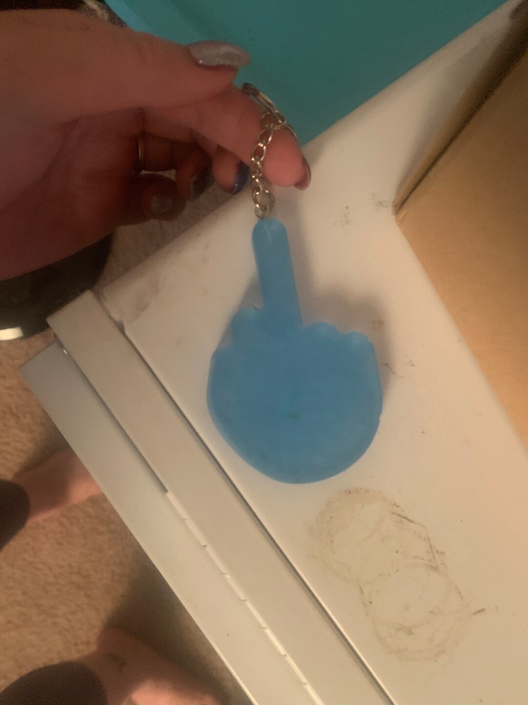 Middle Finger Keychain Etsy