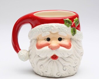 Hand Painted Christmas Santa Claus Coffee Left Handed Mug