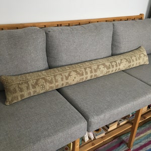 8x60 Muted Vintage Oushak Rug Lumbar Pillow Case: Turkish Extra Long Throw Aztec Lumbar