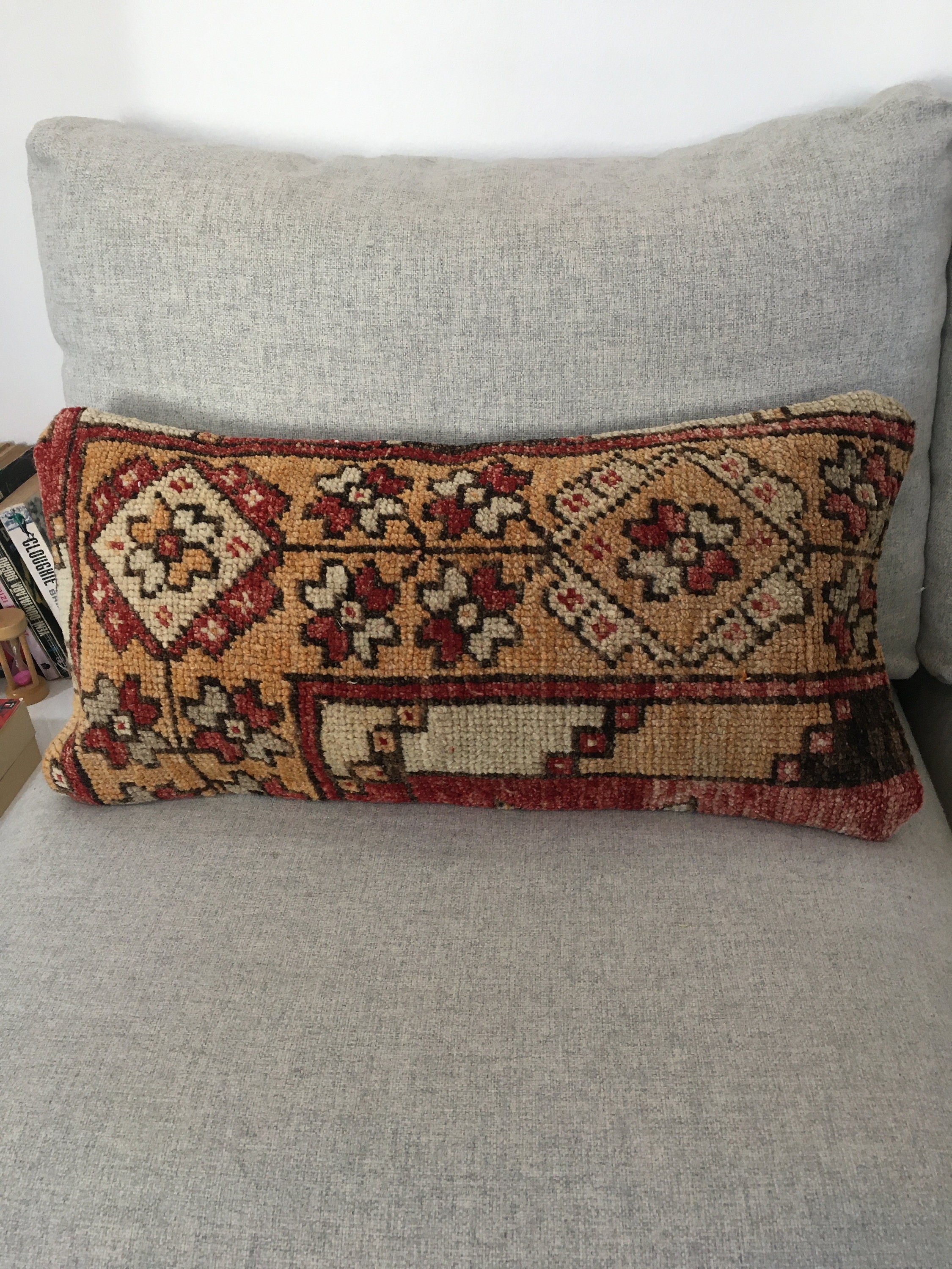 12x24 Set of 2 Unique Vintage Lumbar Pillow Cover , Matching Turkish