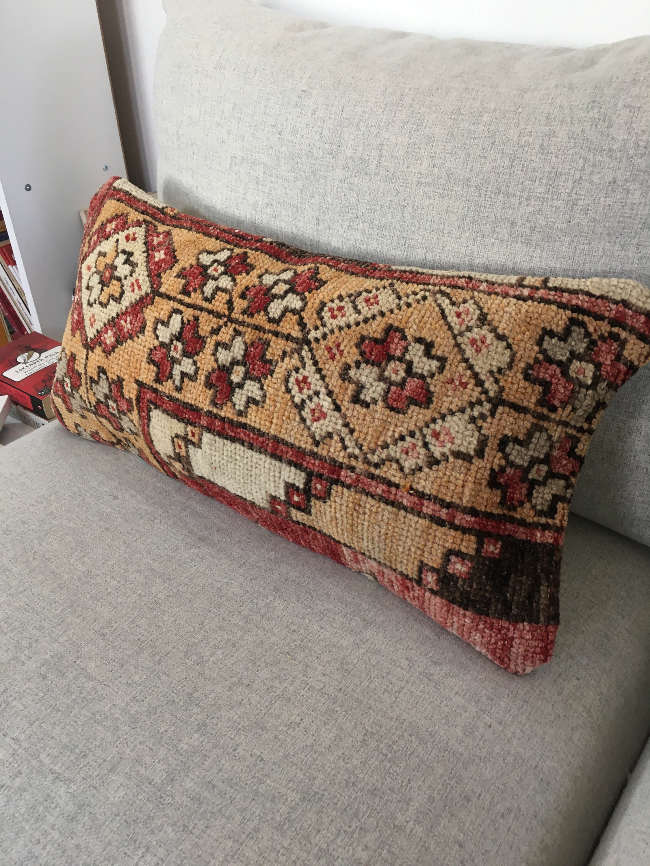 12x24 Set of 2 Unique Vintage Lumbar Pillow Cover , Matching Turkish