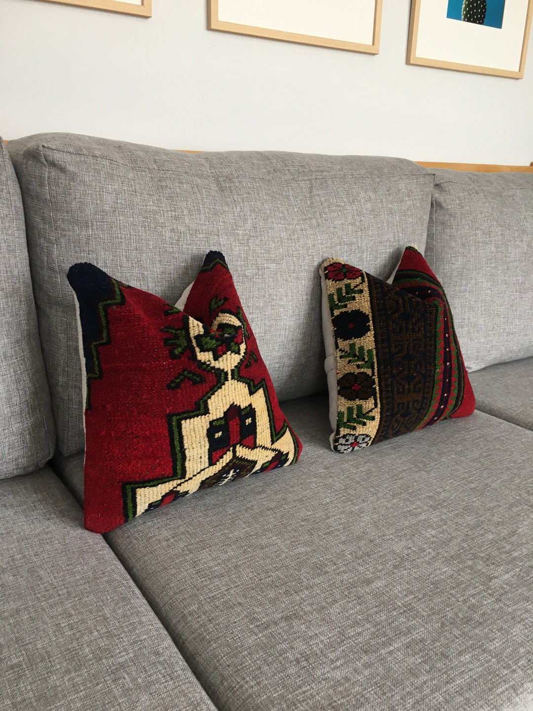 12x12 Matching Cute Boho Pillow Set for Couch Unique Vintage Etsy