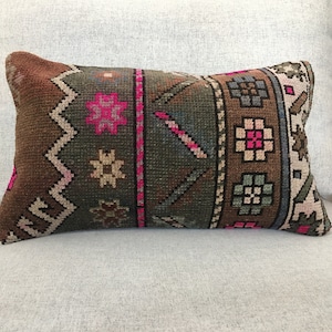12x20 Vintage Boho almohada, funda de almohada lumbar de alfombra de pavo, almohada lumbar de tiro lindo, lumbar para sofá, 11,8x19,7 pulgadas