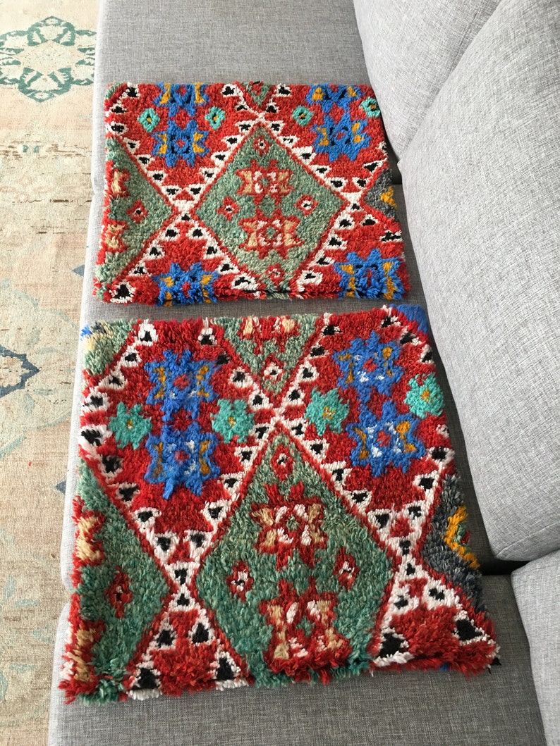 Vintage Turkish Rug Pillow Set - Thumbnail 4