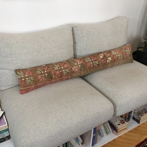 8x48 Inc Floral Bedroom Lumbar Pillow , Skinny Extra Long Rug Pillow Case , Turkish Long Pillow Case, Vintage Bench Lumbar , 7.9x46.5 Inches