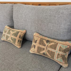 Fundas de almohada lumbar con diseño azteca a juego de 8 x 14 pulgadas, 2 almohadas lumbares pequeñas con diseño de alfombra vintage, bonitas fundas lumbares con forma de silla turca, 8,3 x 14,2 pulgadas