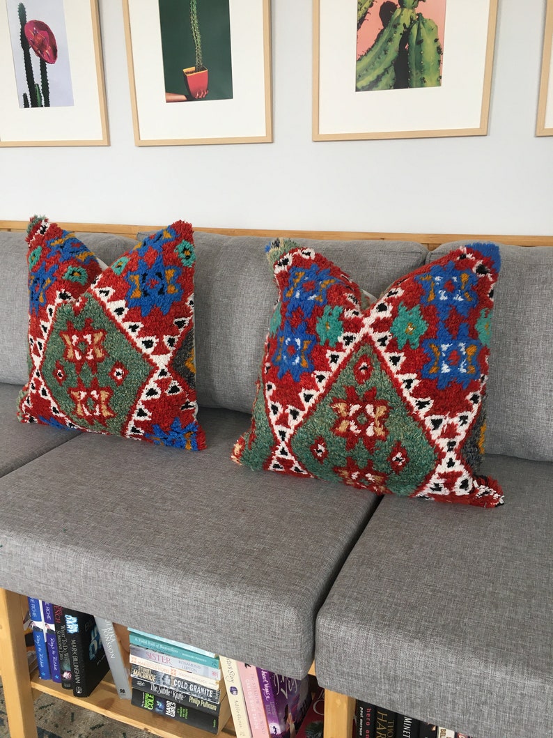 Vintage Turkish Rug Pillow Set - Thumbnail 5