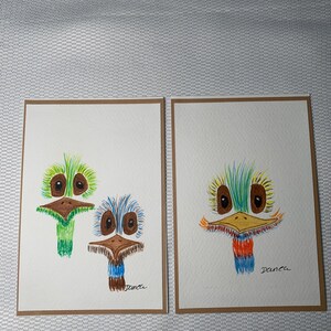 Original handgemalte Aquarellkarten mit Umschlag, wunderliche Küken inspiriert. Gemäldegröße ist 4x6 perfekt für die Gestaltung nicht ein Druck