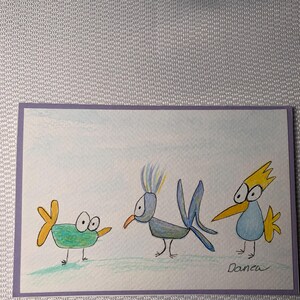 Original handgemalte Aquarellkarten mit Umschlag, wunderliche Küken inspiriert. Gemäldegröße ist 4x6 perfekt für die Gestaltung nicht ein Druck.