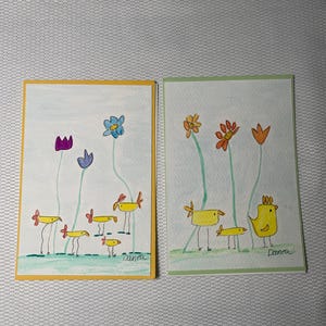 Original Hand Painted Watercolor Cards with Envelope